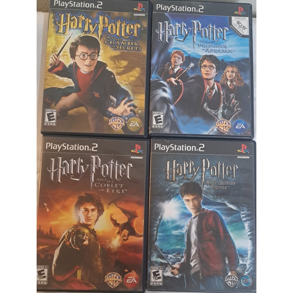 Harry Potter PS2 Game Lot 4 Games Chamber Secrets Azkaban Goblet Fire Half Blood